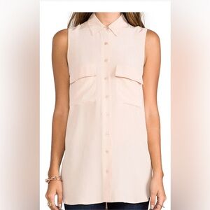 Equipment Signature Sleeveless Blouse Top Sz S Nude Silk